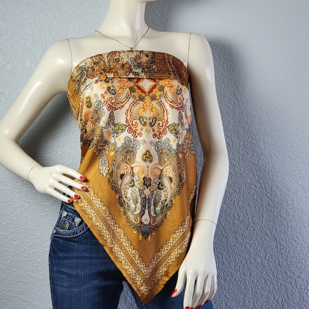 Handkerchief-hem tube top plus size 3x